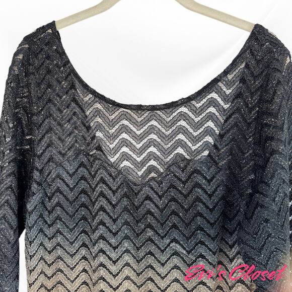 NW Night Way Vintage Sparkling Sequins Chevron Midi Dress Low Back Lining Sz 14W - Picture 4 of 13